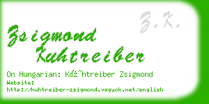 zsigmond kuhtreiber business card